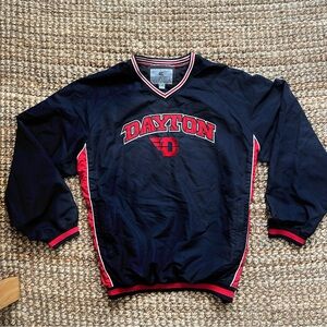 Vintage Dayton Men's Navy Pullover Sweater with Red Trim Windbreaker 2XL